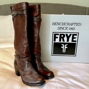 Frye Jane Strappy Knee High Tall Riding Boot